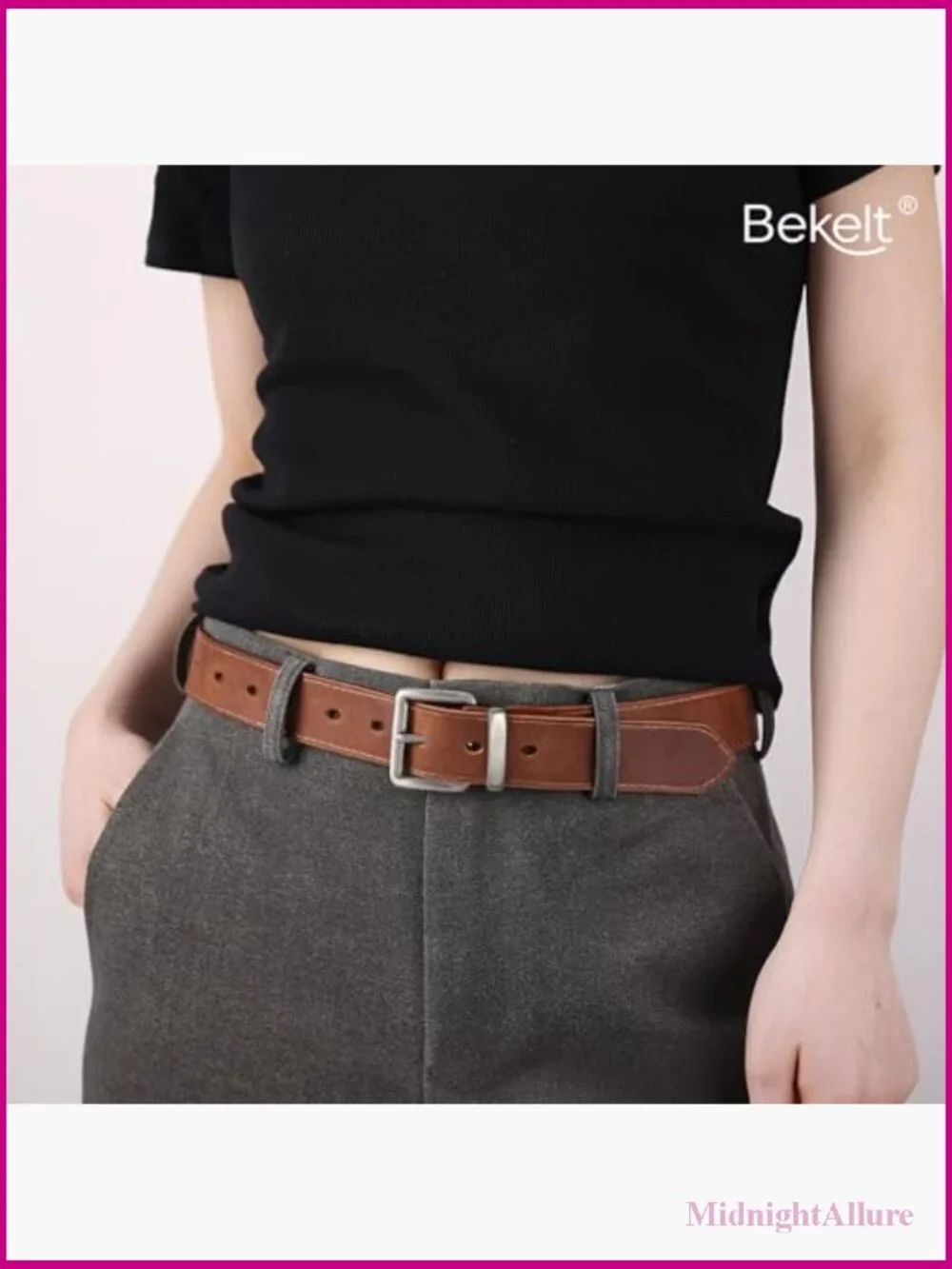 Full Grain Leather Belt for Jeans Pants Real Genuine Leather Waist Belt - Picture 3 of 7